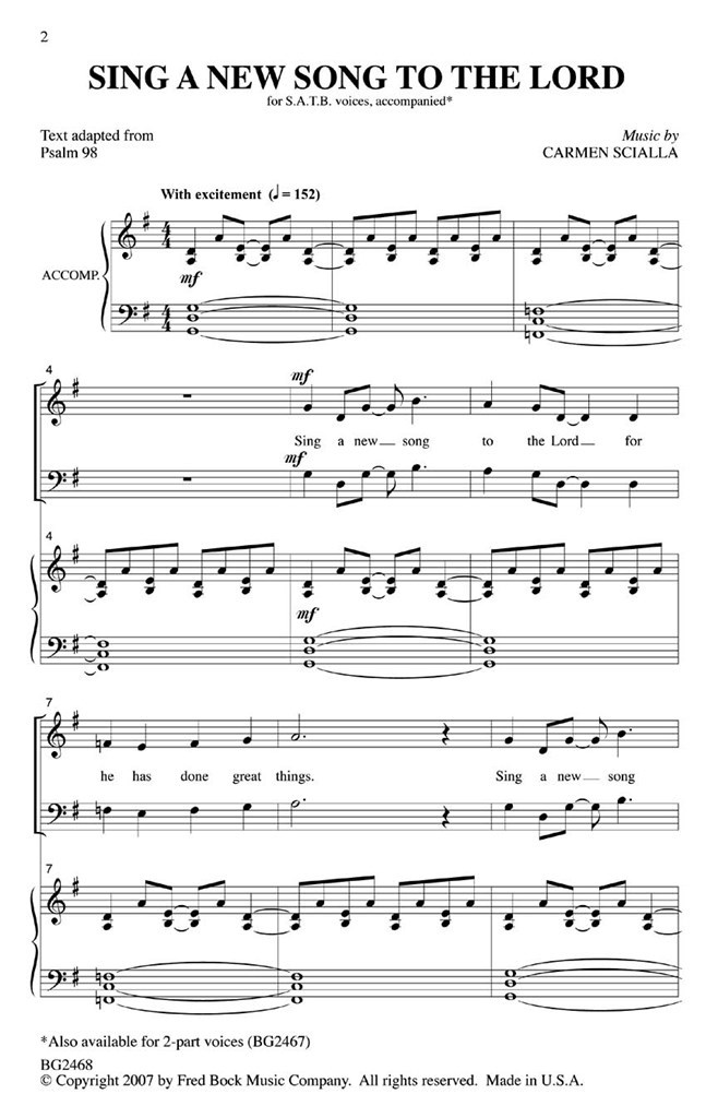 Sing A New Song To The Lord